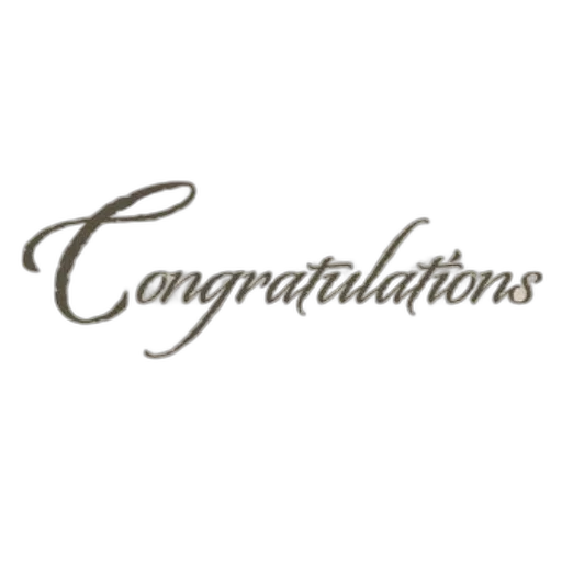 congratulatory, message, elegant, cursive transparent PNG cut-out