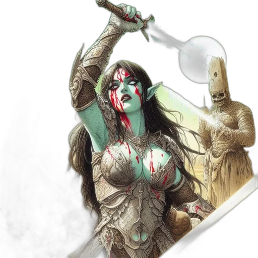 fantasy art, concept art, comic book art, watercolor transparent PNG cut-out