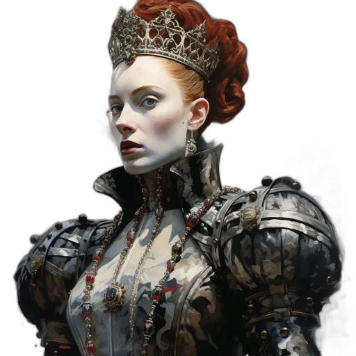 crown, robot, face, dress transparent PNG cut-out