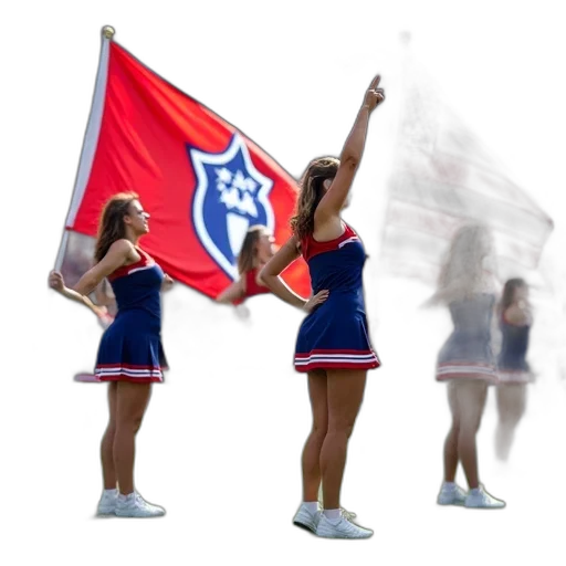 group, cheerleaders, blue, uniforms transparent PNG cut-out