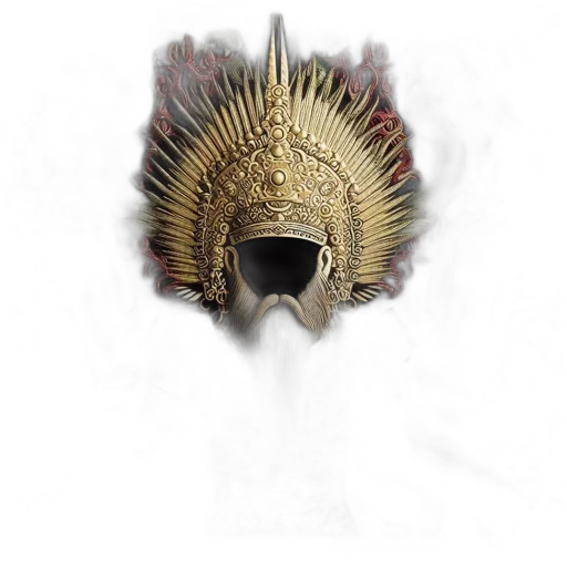 crown, mask, dragon, sword transparent PNG cut-out