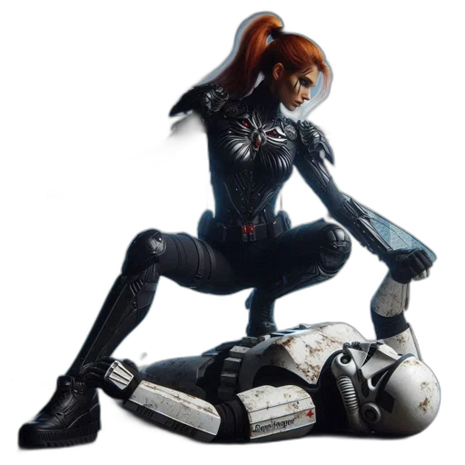 robot, concept art, comic book art, 3d render transparent PNG cut-out