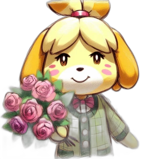 flower, staff, animal, pixel art transparent PNG cut-out