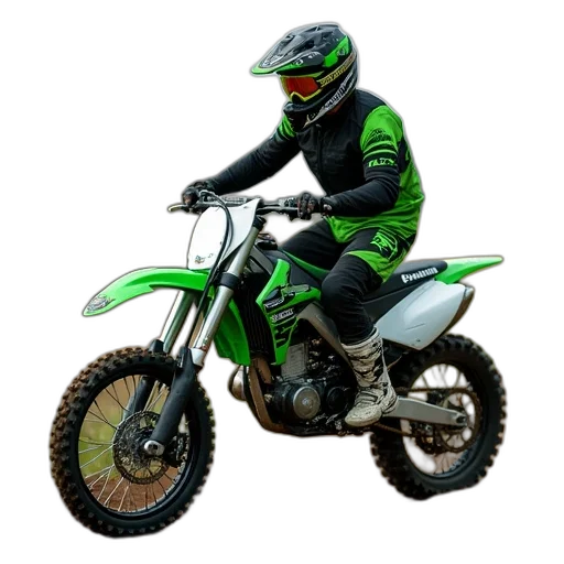photorealistic, 3d render, green, kawasaki transparent PNG cut-out