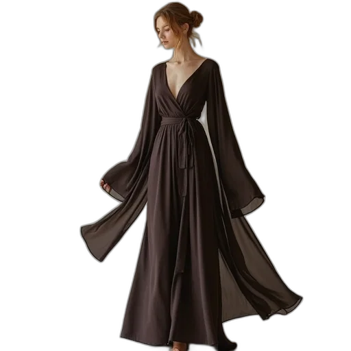 dress, photorealistic, dark, earth tones transparent PNG cut-out