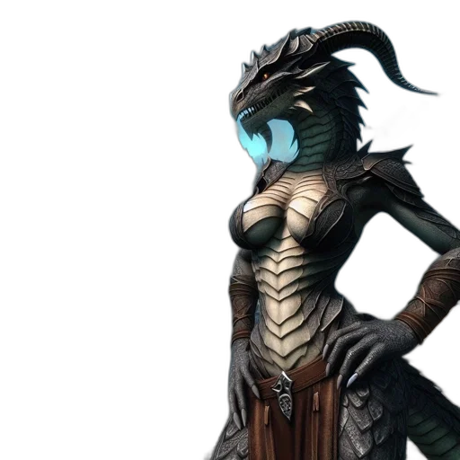 dragon, creature, mask, staff transparent PNG cut-out