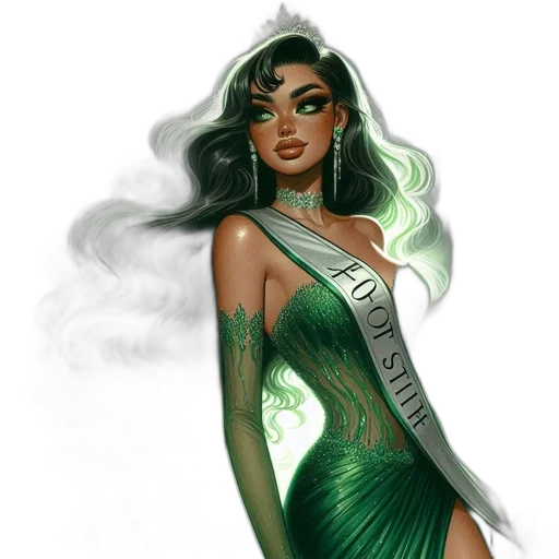 dress, fantasy art, concept art, comic book art transparent PNG cut-out