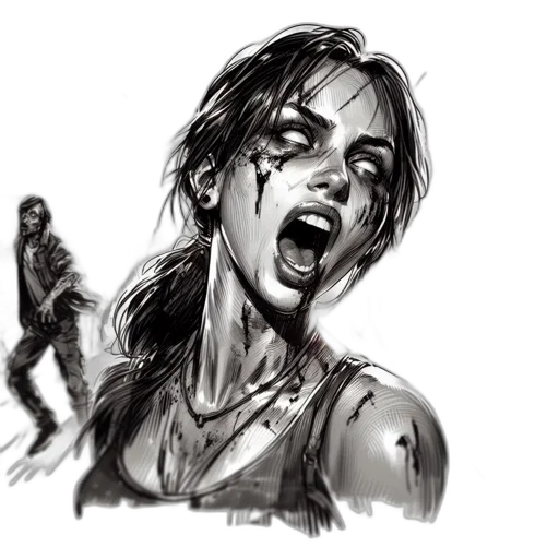 face, comic book art, concept art, photorealistic transparent PNG cut-out