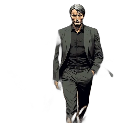 jacket, staff, comic book art, concept art transparent PNG cut-out