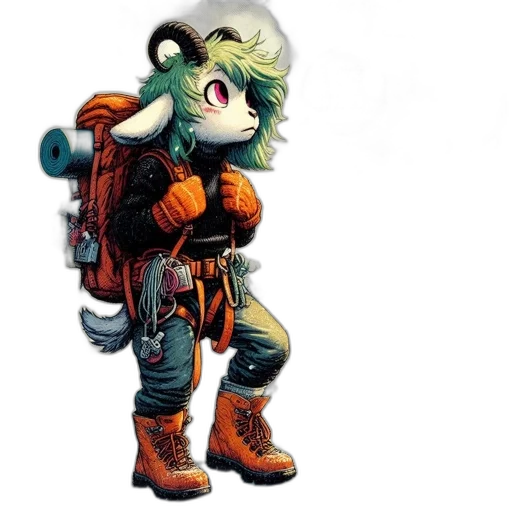 jacket, staff, animal, concept art transparent PNG cut-out