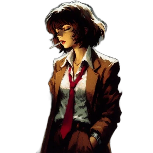 jacket, staff, face, comic book art transparent PNG cut-out