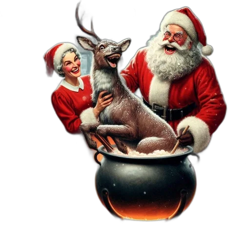 santa, mrs, claus, mirthful transparent PNG cut-out