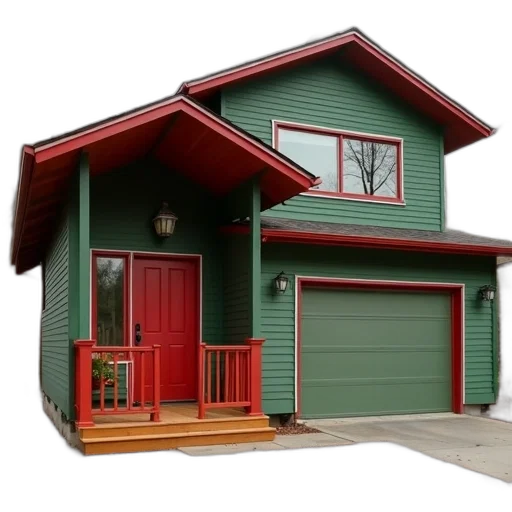 building, 3d render, modern, house transparent PNG cut-out