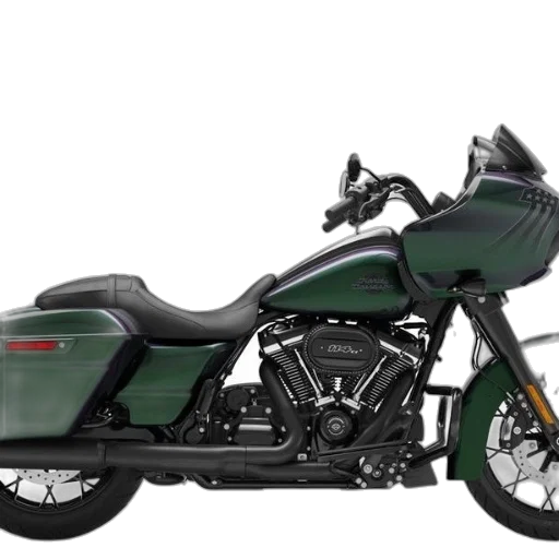 sleek, modern, motorcycle, green transparent PNG cut-out