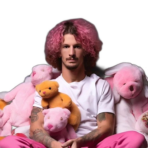animal, man, pink, hair transparent PNG cut-out