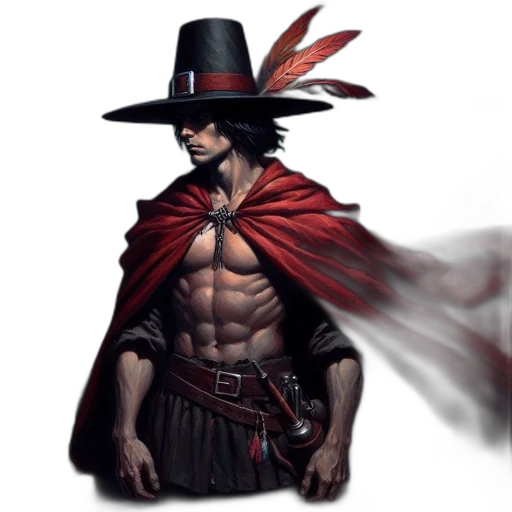 hat, sword, staff, fantasy art transparent PNG cut-out