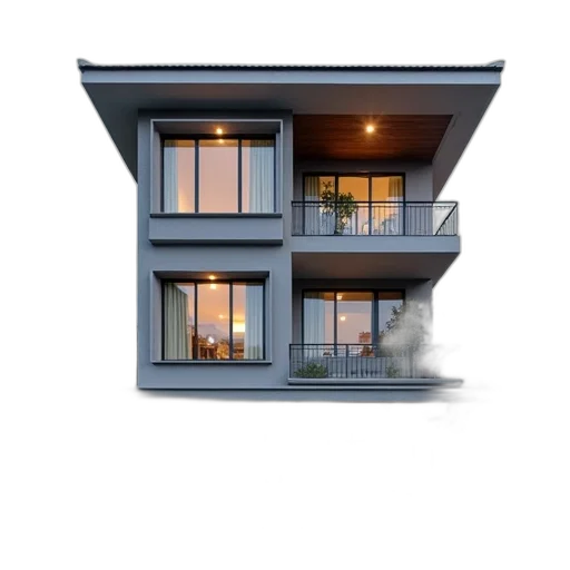building, furniture, face, 3d render transparent PNG cut-out