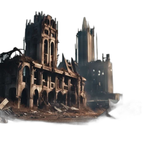 building, concept art, photorealistic, 3d render transparent PNG cut-out