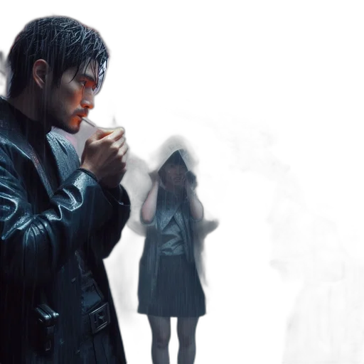 jacket, concept art, photorealistic, fog transparent PNG cut-out