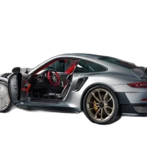 car, sleek, silver, porsche transparent PNG cut-out