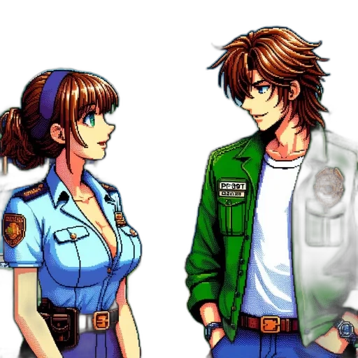 jacket, staff, concept art, pixel art transparent PNG cut-out
