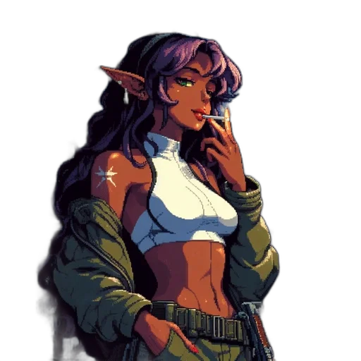 jacket, pixel art, concept art, fantasy art transparent PNG cut-out