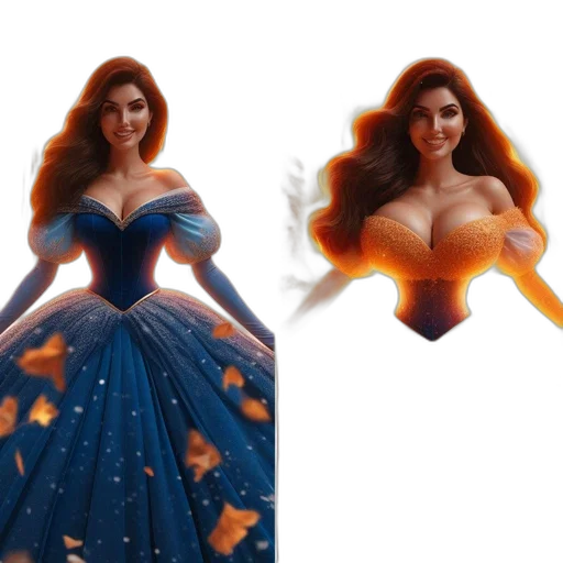 dress, crown, concept art, fantasy art transparent PNG cut-out