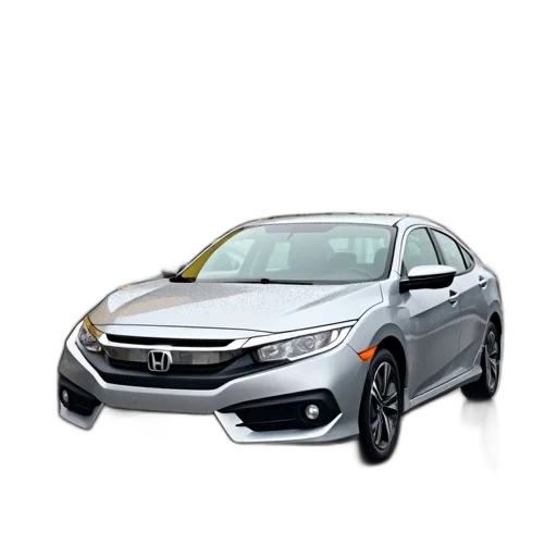 car, silver, honda, civic transparent PNG cut-out