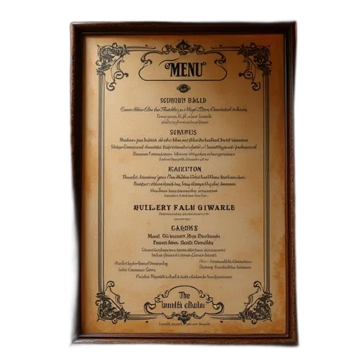 food, stagecoach, tavern, menu transparent PNG cut-out