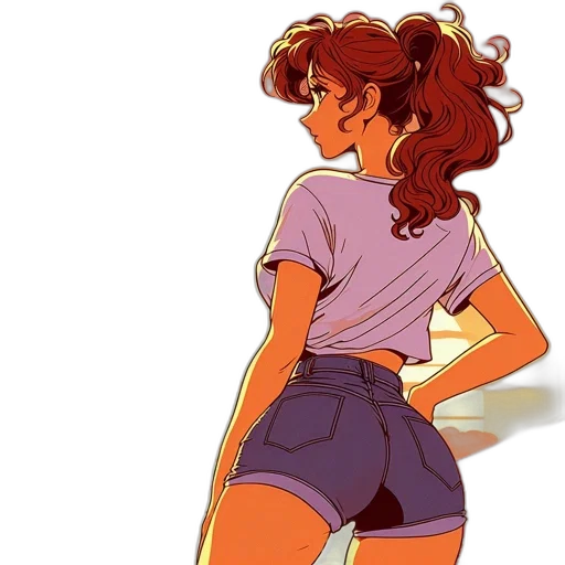 dress, jacket, vaporwave, cartoon transparent PNG cut-out