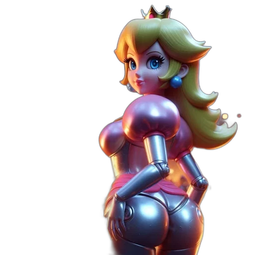 crown, dress, robot, 3d render transparent PNG cut-out
