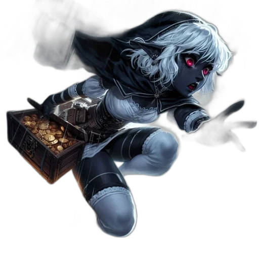robot, mask, staff, fantasy art transparent PNG cut-out