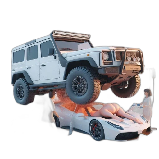 car, weapon, concept art, 3d render transparent PNG cut-out
