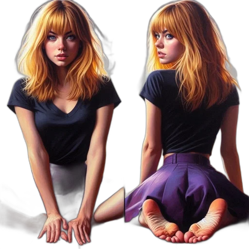 dress, hair, photorealistic, concept art transparent PNG cut-out