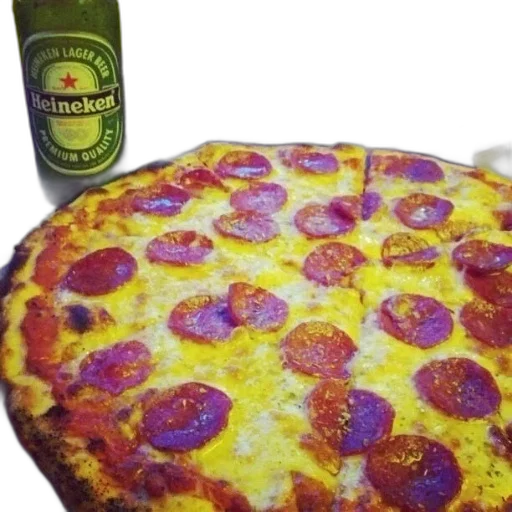 food, bottle, 3d render, pizza transparent PNG cut-out