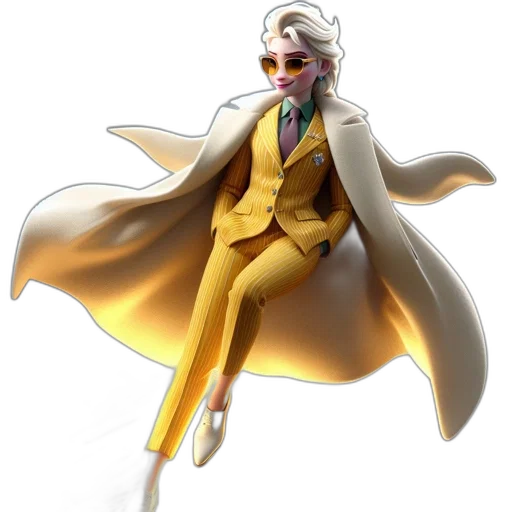 jacket, staff, concept art, 3d render transparent PNG cut-out