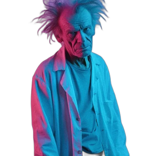 jacket, creature, mask, staff transparent PNG cut-out