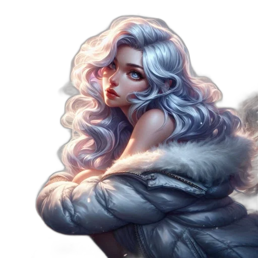face, jacket, hair, dress transparent PNG cut-out