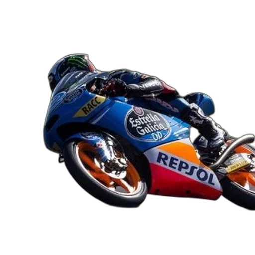 photorealistic, motorcycle, racer, action transparent PNG cut-out