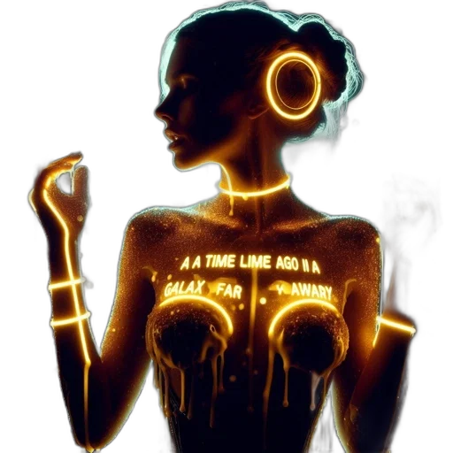 jewelry, cyberpunk, comic book art, concept art transparent PNG cut-out