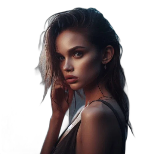 face, jewelry, hair, dress transparent PNG cut-out
