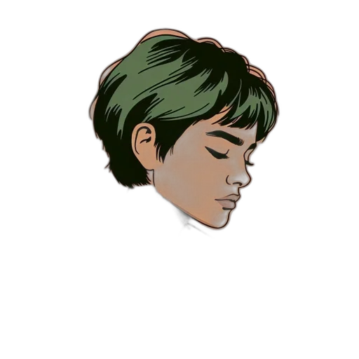 face, hair, mask, staff transparent PNG cut-out