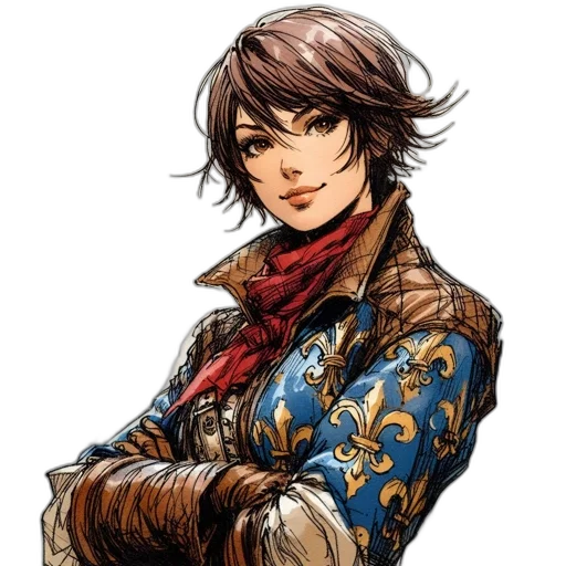 jacket, face, staff, weapon transparent PNG cut-out