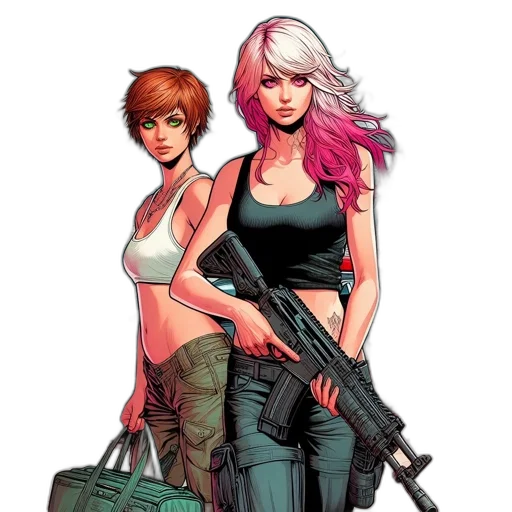 weapon, comic book art, concept art, cyberpunk transparent PNG cut-out