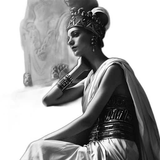 dress, crown, jewelry, staff transparent PNG cut-out