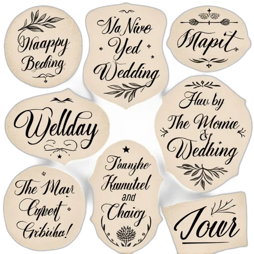 collection, vintage, wedding, calligraphy transparent PNG cut-out