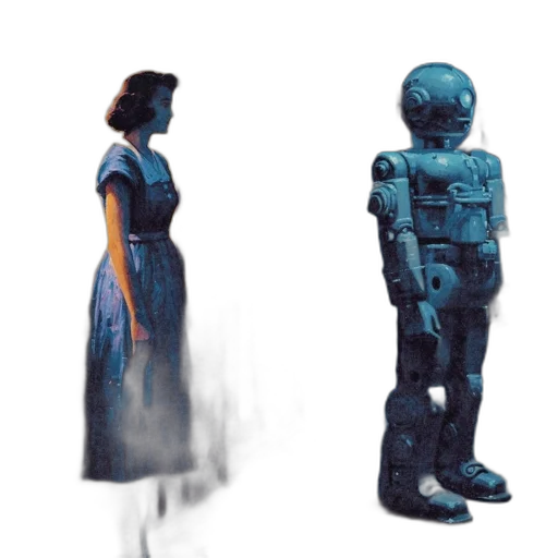 robot, dress, concept art, 3d render transparent PNG cut-out