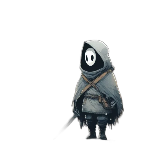 mask, jacket, staff, weapon transparent PNG cut-out