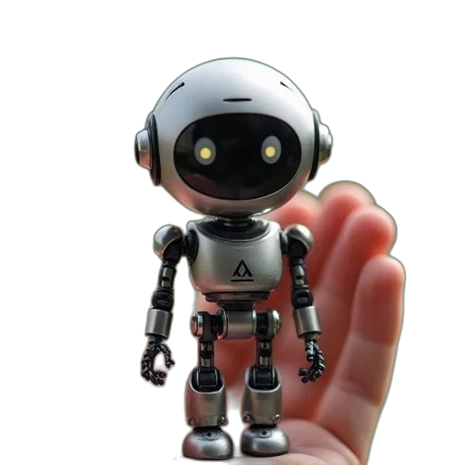 robot, 3d render, concept art, small transparent PNG cut-out