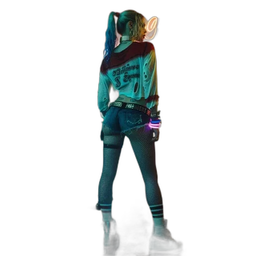 jacket, robot, weapon, staff transparent PNG cut-out